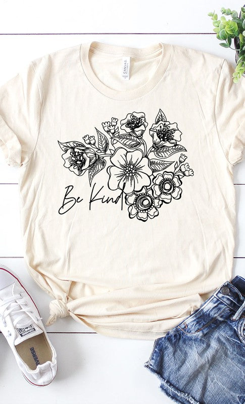 Be Kind Floral Boho Graphic Tee PLUS