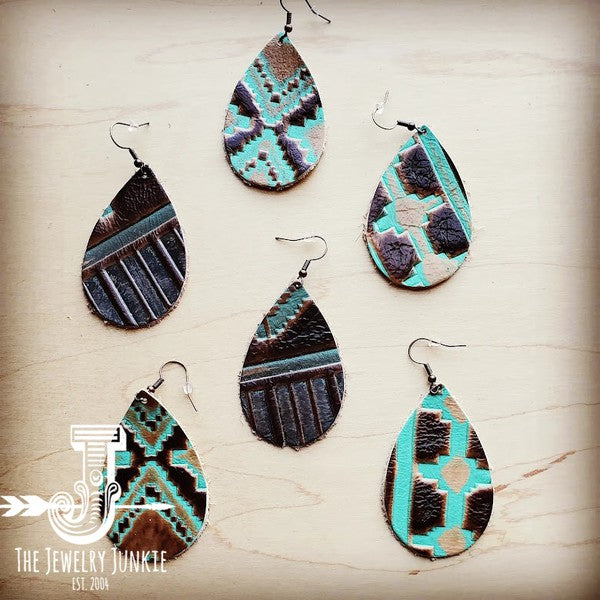 Large Teardrop Earrings in Navajo