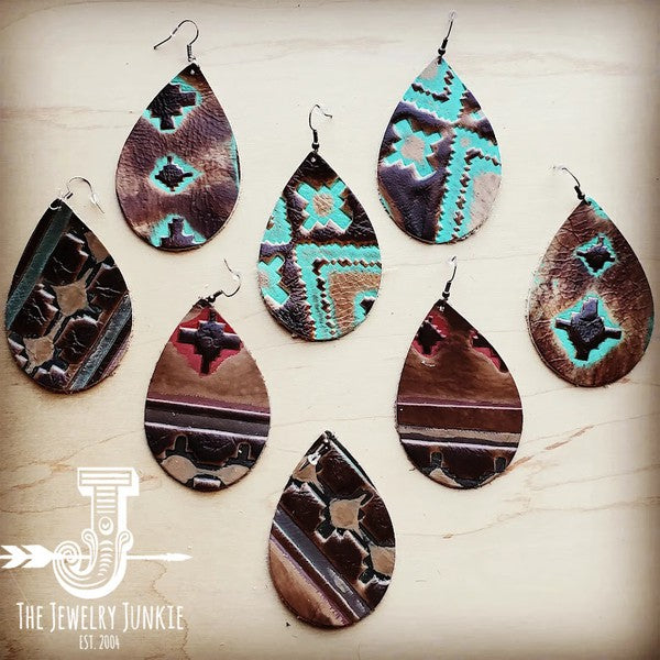 Large Teardrop Earrings in Navajo