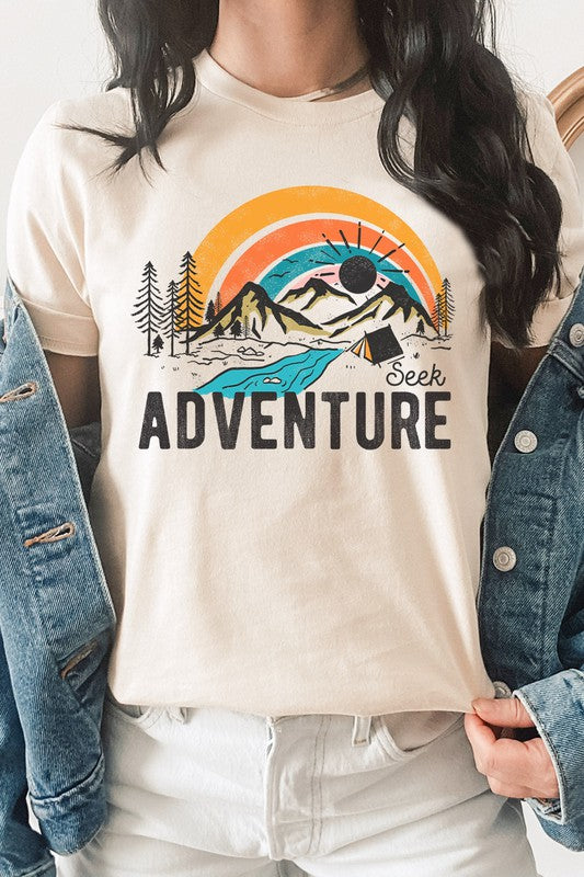 Seek Adventure Forest Mountain Camp Graphic Tee