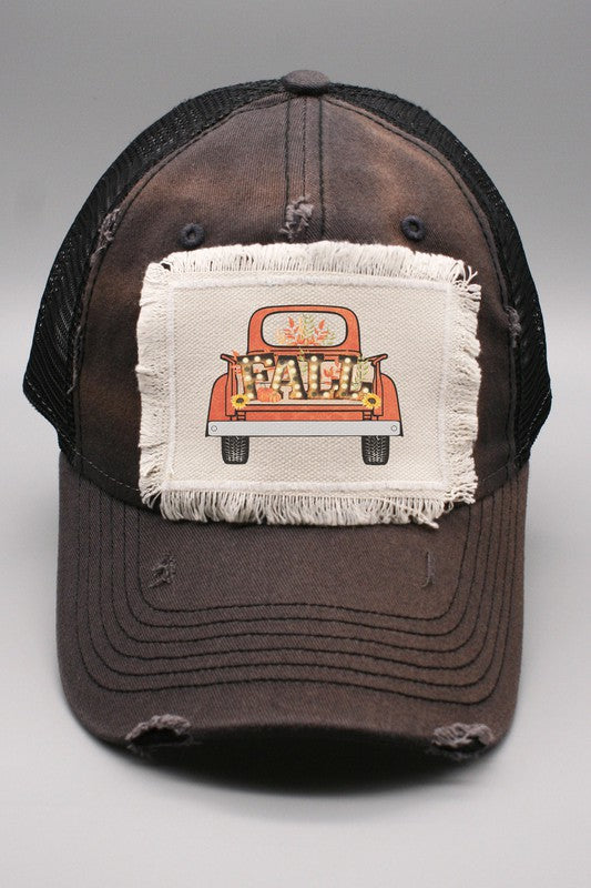 Fall Marquee Orange Truck Fall Patch Hat