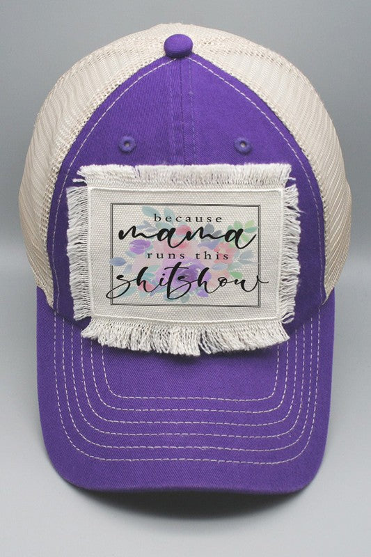 Mama Runs This Shitshow Patch Trucker Hat