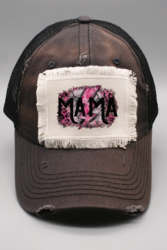 Mama Pink Black  Graphic Patch Trucker Hat