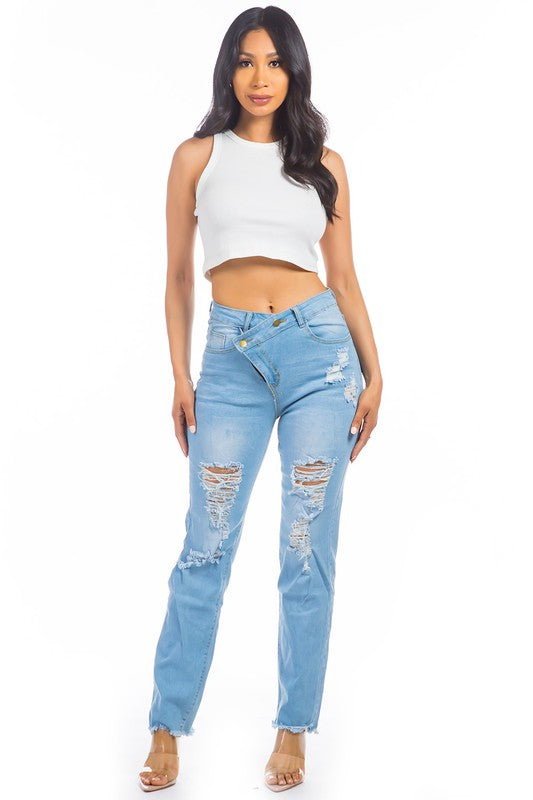 DENIM JEANS MULTI CUT