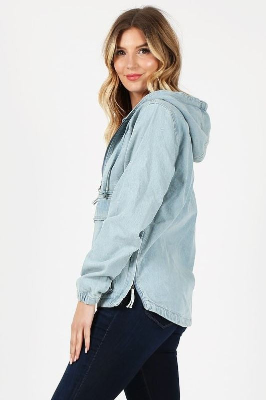 Ladies Denim Jacket with Hoodies