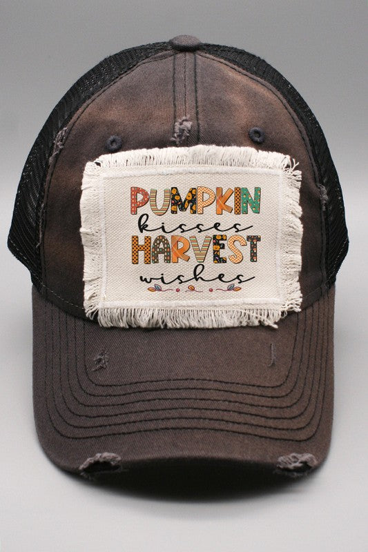 Pumpkin Kisses Harvest Wishes Fall Hat