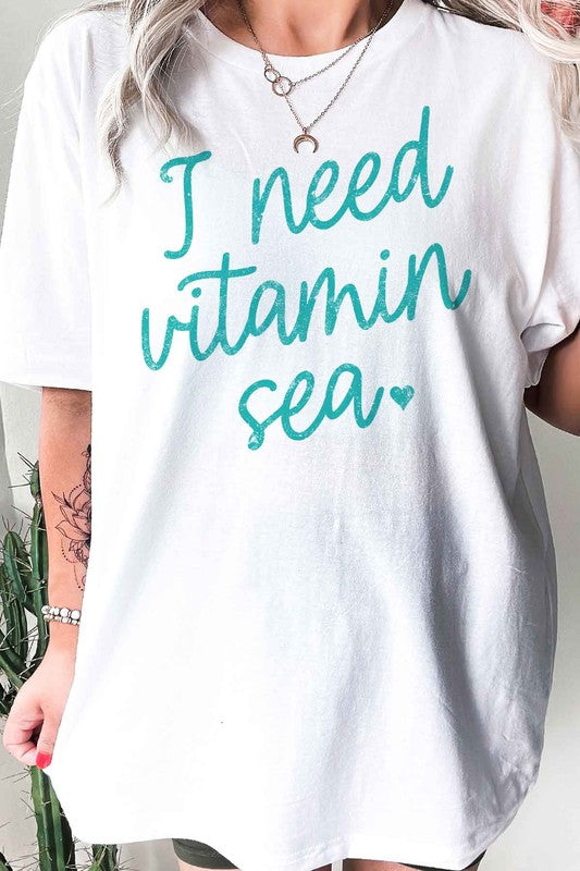 I NEED VITAMIN SEA GRAPHIC PLUS SIZE TEE