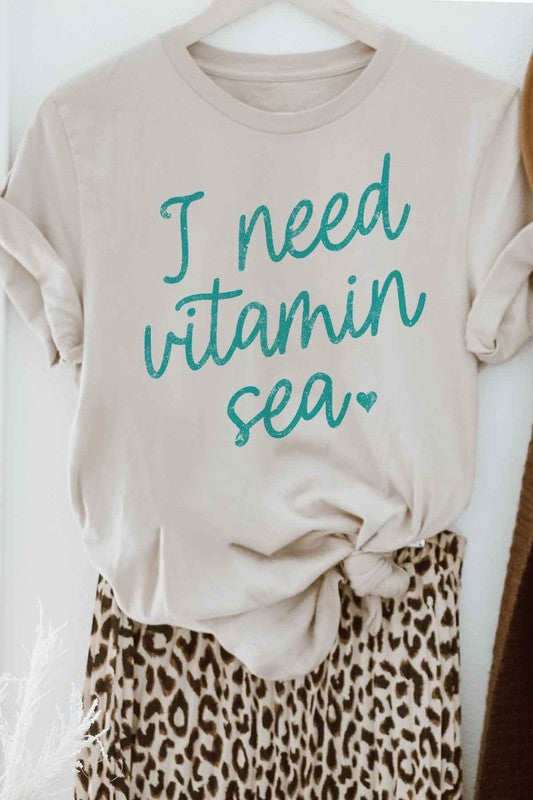 I NEED VITAMIN SEA GRAPHIC PLUS SIZE TEE