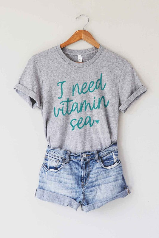 I NEED VITAMIN SEA GRAPHIC PLUS SIZE TEE