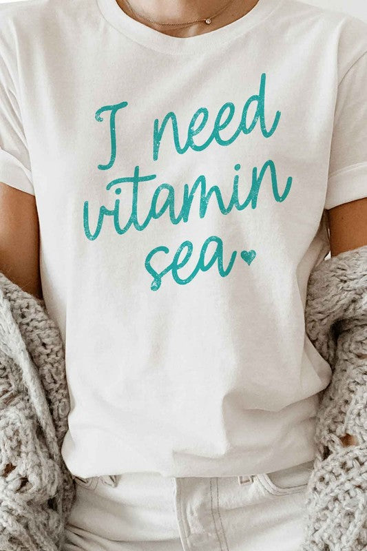 I NEED VITAMIN SEA GRAPHIC PLUS SIZE TEE