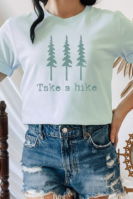 Pine Trees Take A Hike Summer Trip Graphic Tee