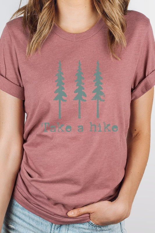 Pine Trees Take A Hike Summer Trip Graphic Tee