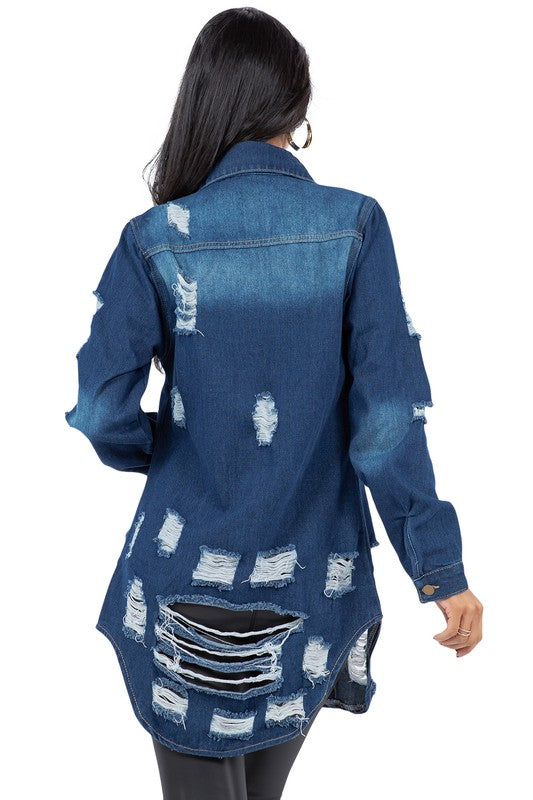 SEXY DENIM JACKET DRESS