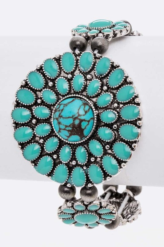 Flower Enamel Western Stretch Bracelet