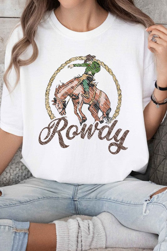 ROWDY COWBOY WESTERN WILD GRAPHIC TEE