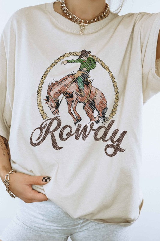 ROWDY COWBOY WESTERN WILD GRAPHIC TEE