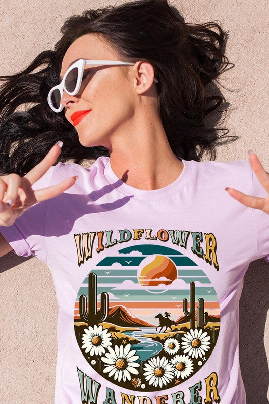 Wildflower Wanderer Desert Graphic T Shirts