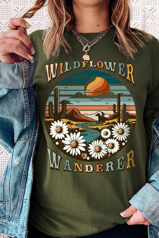 Wildflower Wanderer Desert Graphic T Shirts