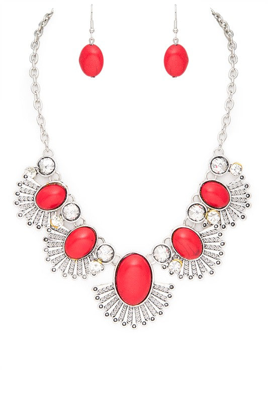 Iconic Western Compressed Stone Statement Necklace