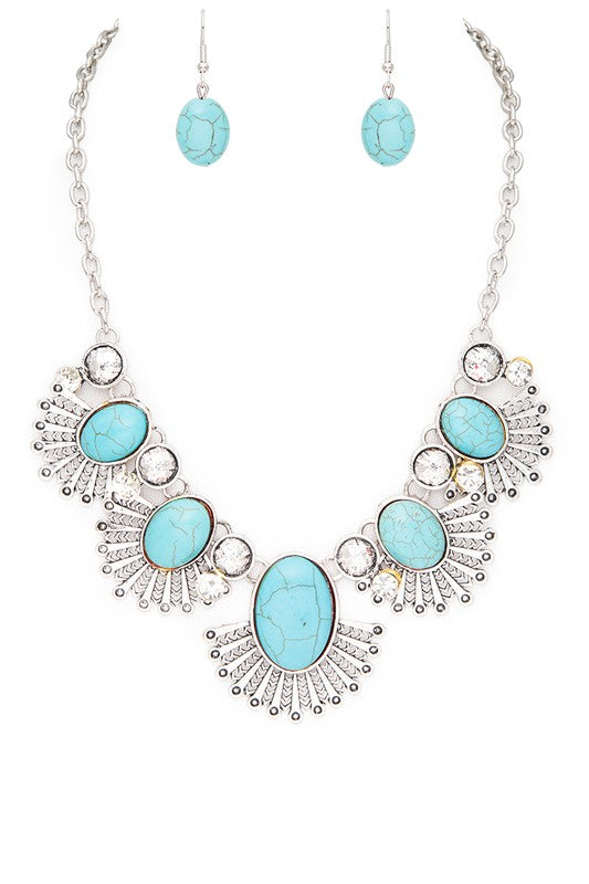 Iconic Western Compressed Stone Statement Necklace