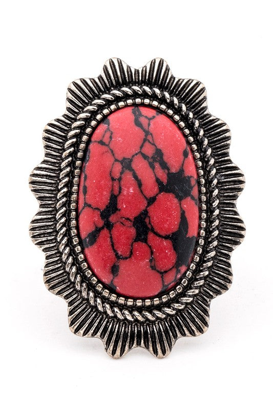 Oversize Western Stone ring