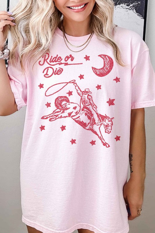 RIDE OR DIE WESTERN COWBOY GRAPHIC TEE