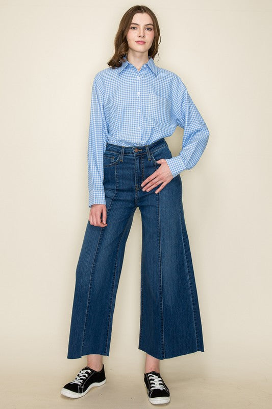 Wide leg, denim pants,  jeans, western