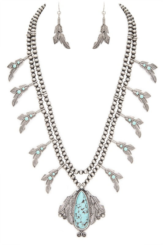 Western Squash Blossom Statement Necklace Set