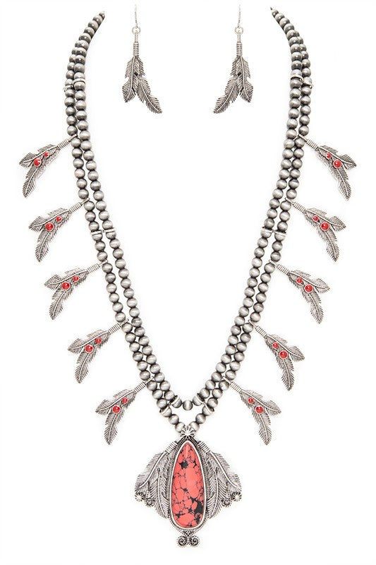 Western Squash Blossom Statement Necklace Set