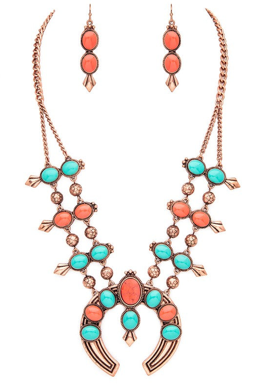 Squash Blossom Western Necklace Set