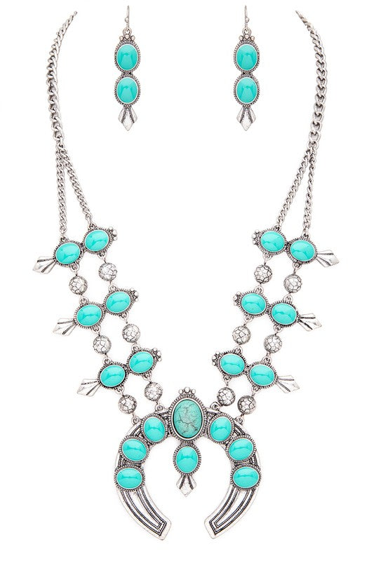 Squash Blossom Western Necklace Set