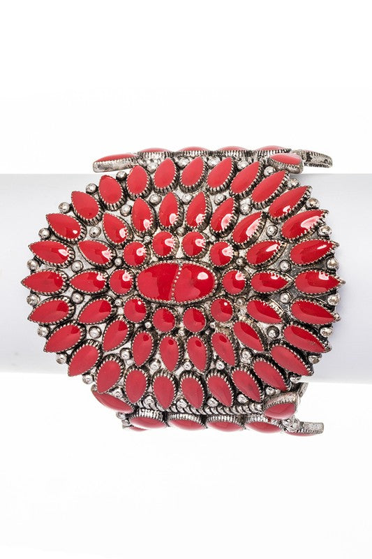 Enamel Oversize Stretch Western Bracelet