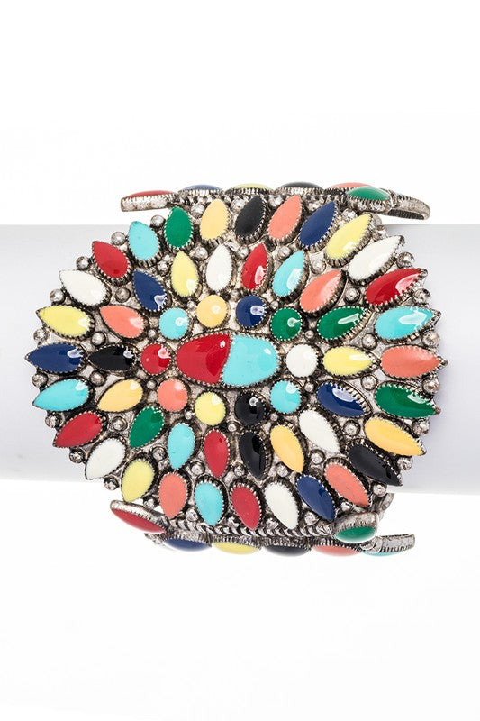 Enamel Oversize Stretch Western Bracelet