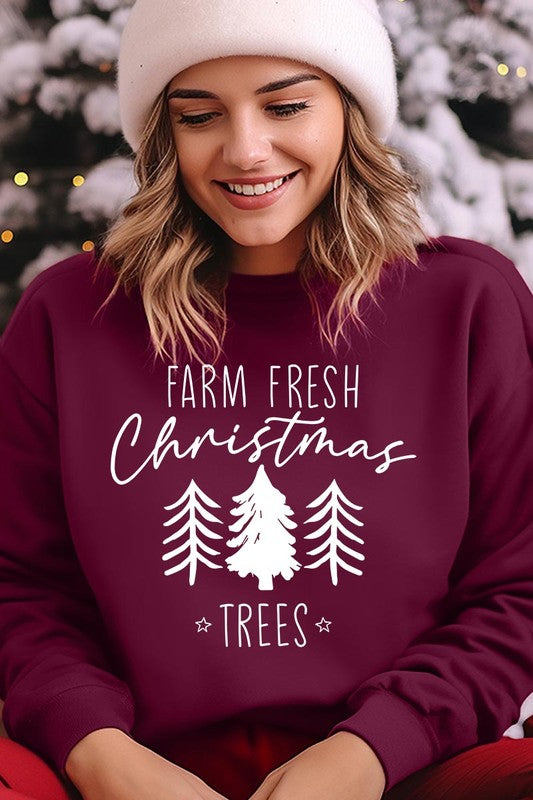 Farm Fresh Christmas Trees Fleece Sweatshirts