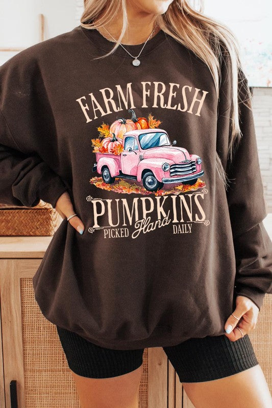 Farm Fresh Pumpkins Truck Fleece Sweatshirts