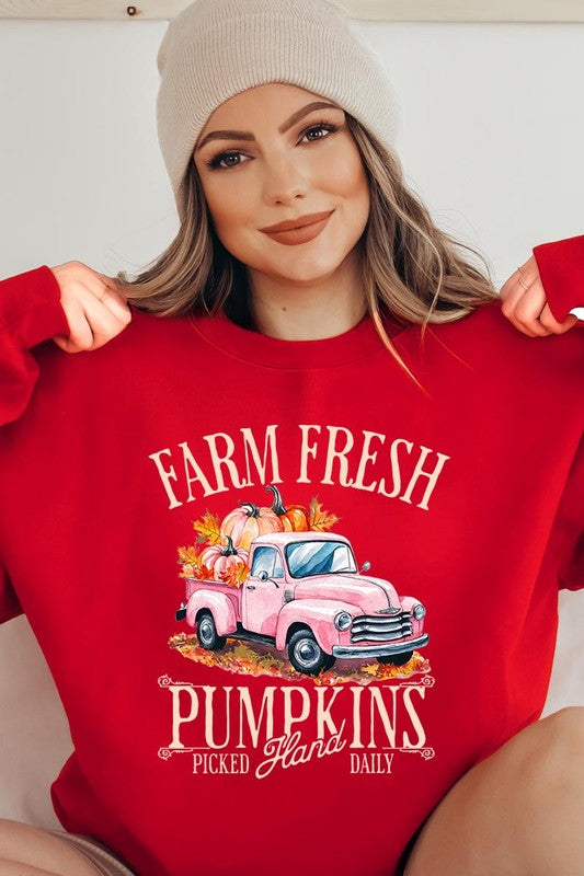 Farm Fresh Pumpkins Truck Fleece Sweatshirts