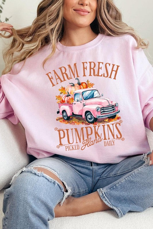 Farm Fresh Pumpkins Truck Fleece Sweatshirts