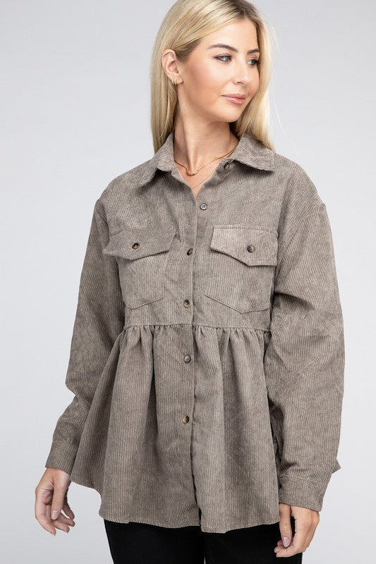 Corduroy Babydoll Shacket