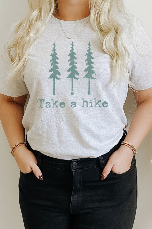 Pine Trees Take A Hike Summer Trip Graphic Tee