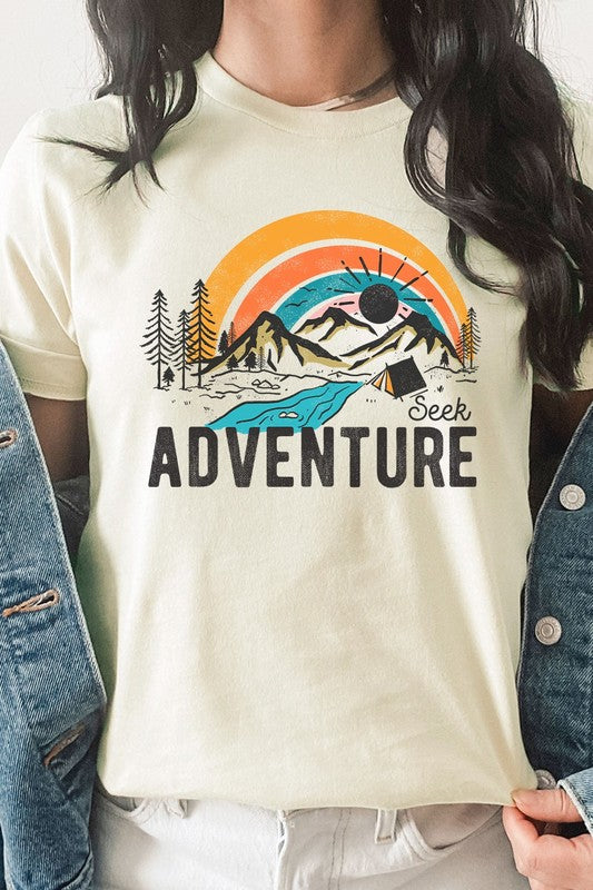 Seek Adventure Forest Mountain Camp Graphic Tee