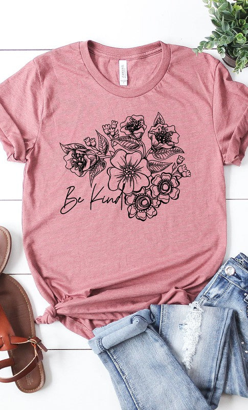 Be Kind Floral Boho Graphic Tee PLUS