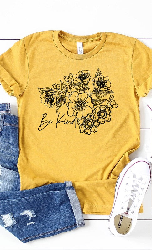 Be Kind Floral Boho Graphic Tee PLUS