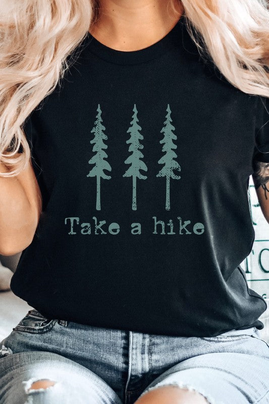 Pine Trees Take A Hike Summer Trip Graphic Tee