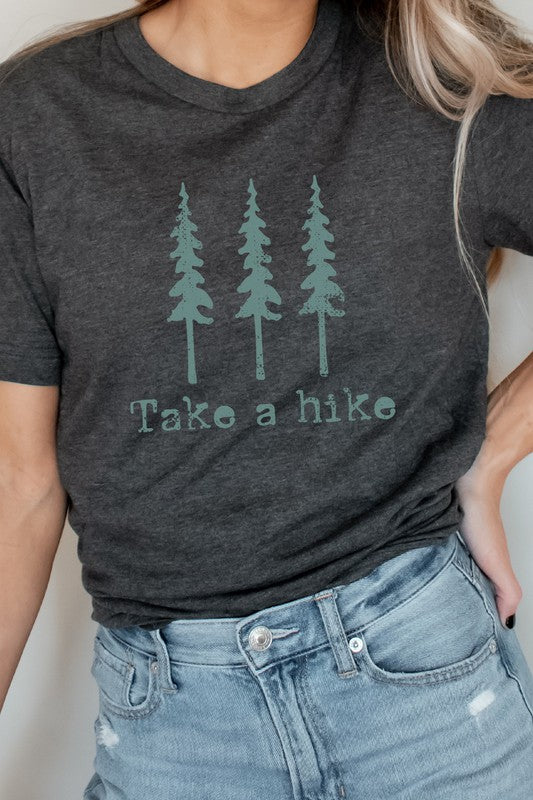 Pine Trees Take A Hike Summer Trip Graphic Tee