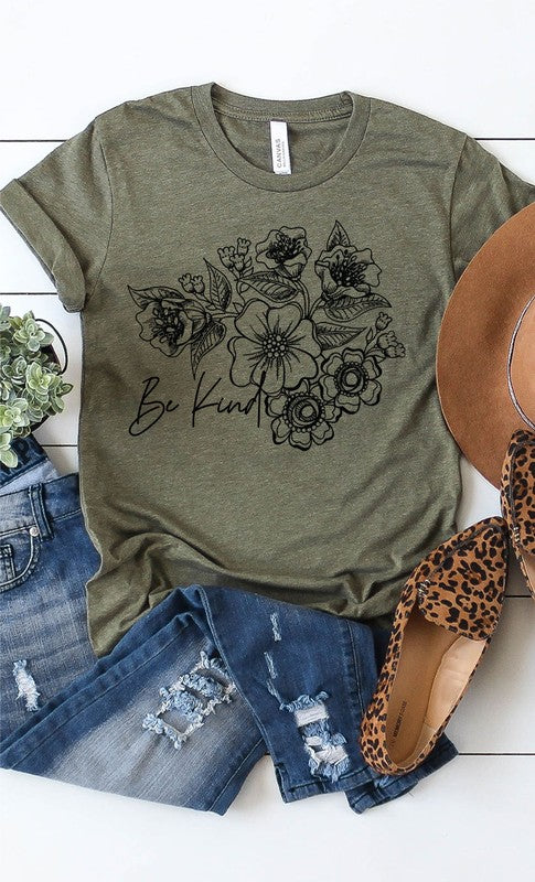 Be Kind Floral Boho Graphic Tee PLUS