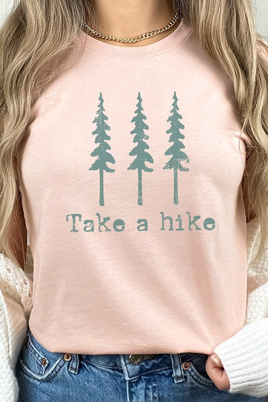 Pine Trees Take A Hike Summer Trip Graphic Tee