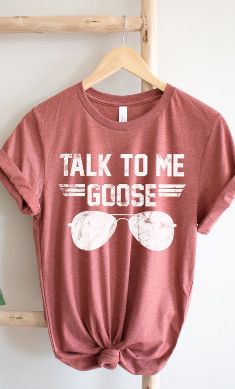 Talk to Me Goose White Ink Graphic Tee