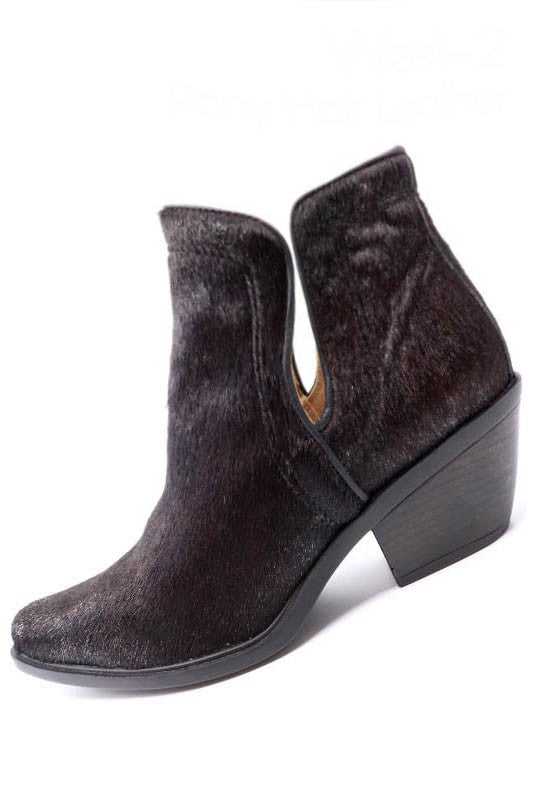 Western Cut Out Animal Hair Booties