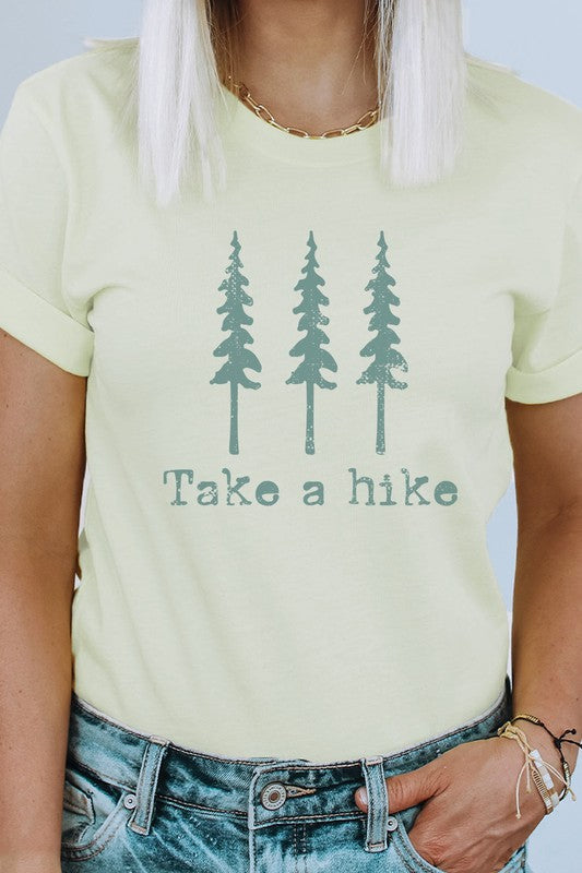 Pine Trees Take A Hike Summer Trip Graphic Tee