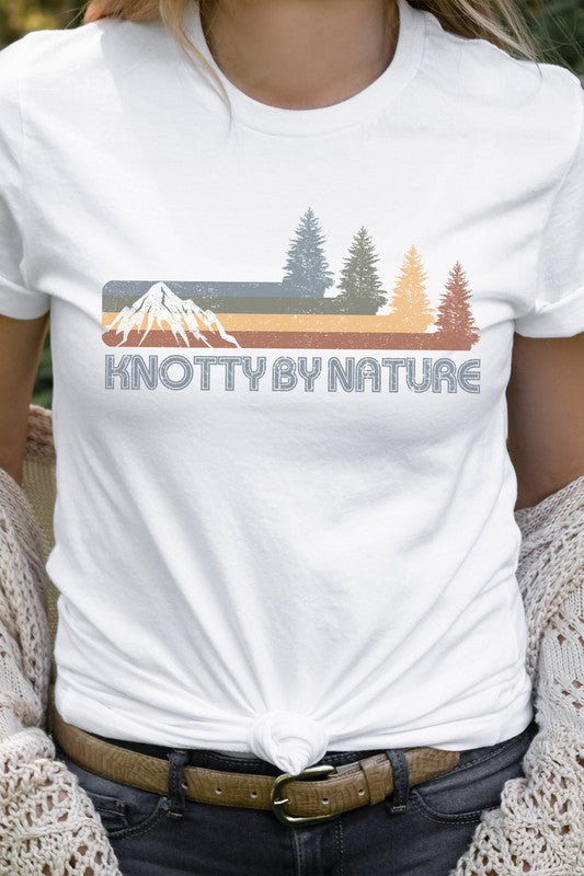 Knotty By Nature Retro Forest Mountain Graphic Tee